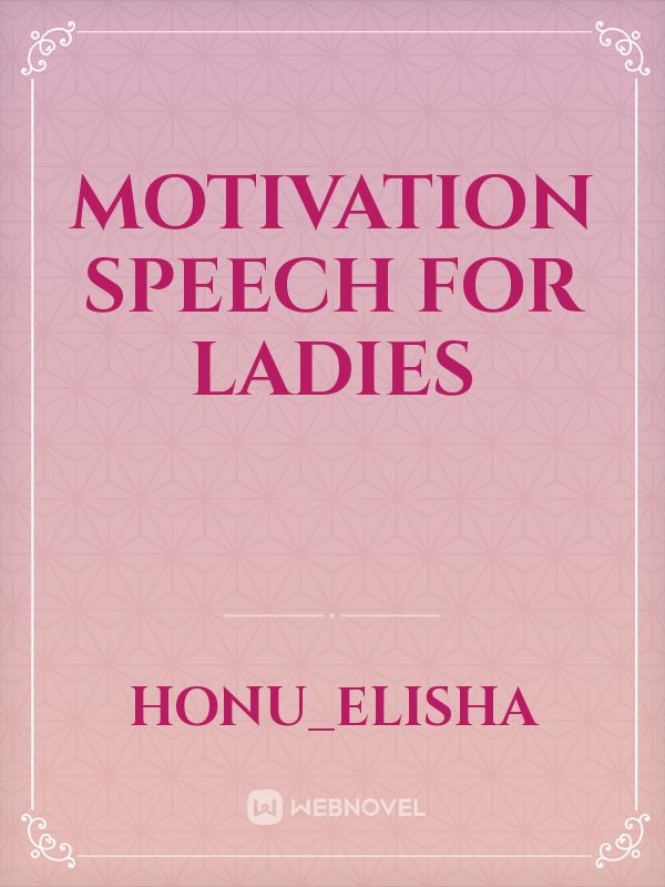 Motivation Speech for ladies Book