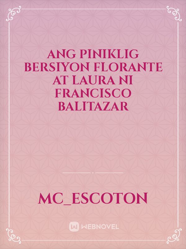 Ang Piniklig Bersiyon Florante At Laura ni FRANCISCO BALITAZAR Book