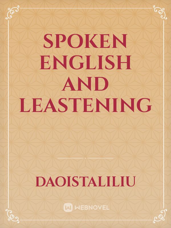 Spoken English and leastening Book