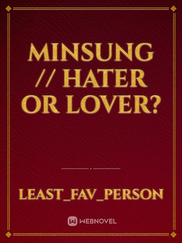 Minsung // Hater or lover? Book