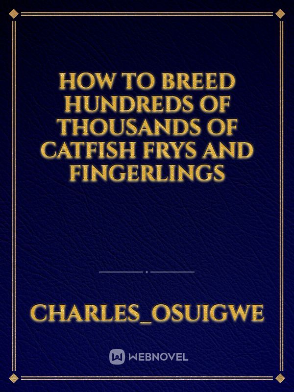 How To Breed Hundreds of Thousands of Catfish Frys And Fingerlings