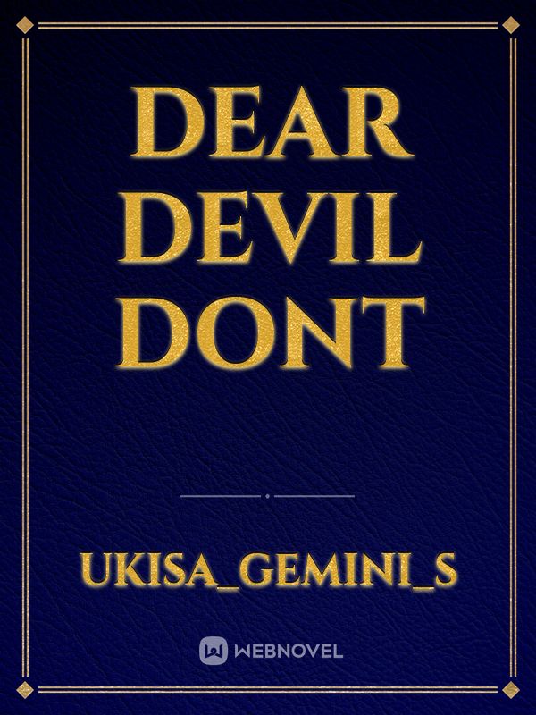 Dear devil dont Book