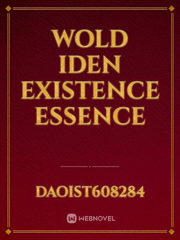 wold iden existence essence Book