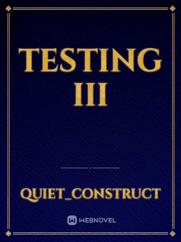 TESTING III Book