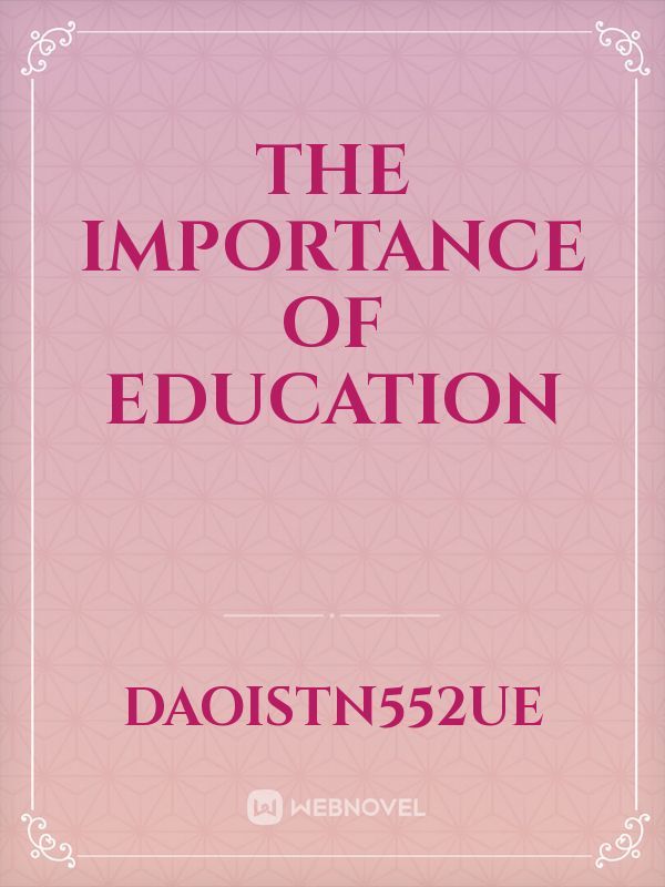The importance of education