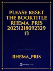 please reset the booktitle Rhema_Pris 20231218092329 13 Book