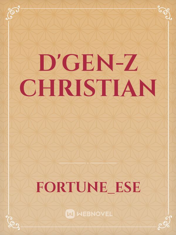 D'GEN-Z CHRISTIAN Book