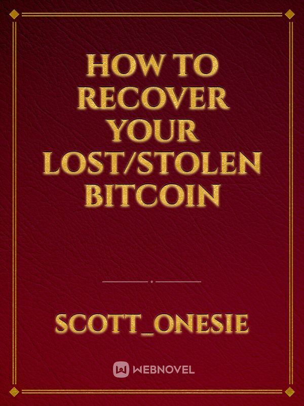 How To Recover Your Lost/Stolen Bitcoin