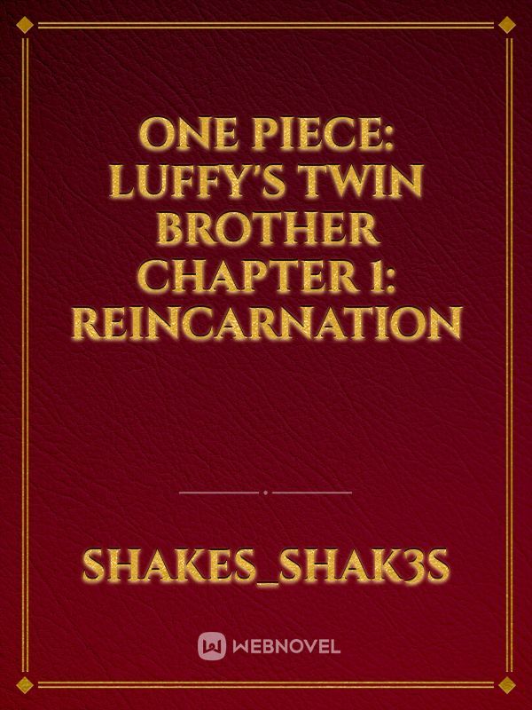 One Piece: Luffy's twin brother 
Chapter 1: Reincarnation