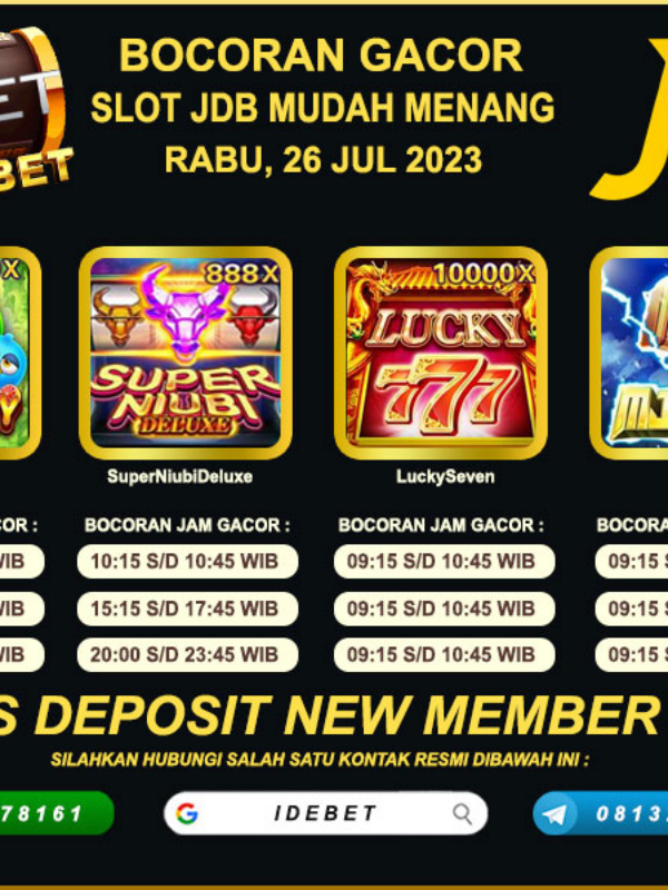 IDEBET: Bandar Slot JDB Deposit Gopay Jackpot Terbesar