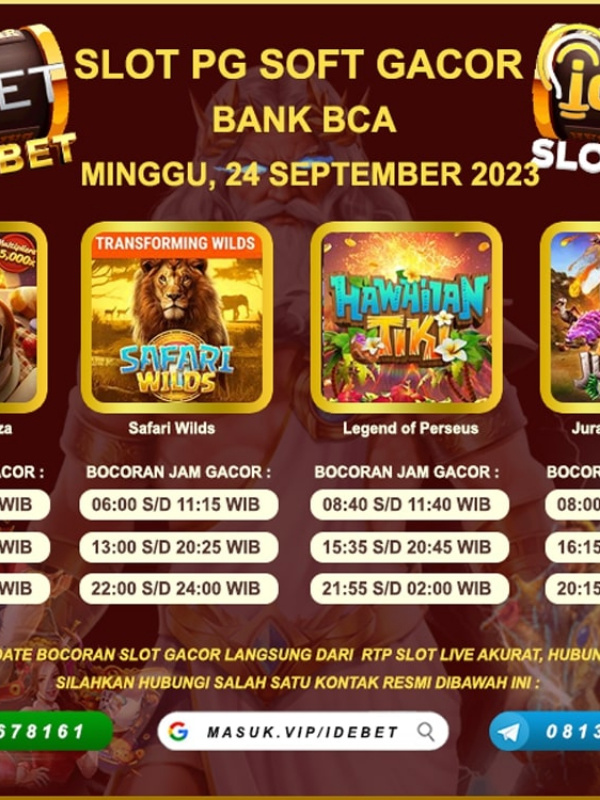 IDEBET : Situs Slot PG Soft Yang Ada Deposit Bank BCA