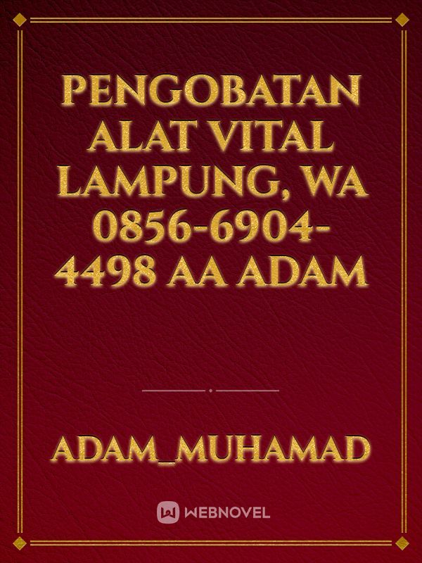 Pengobatan Alat Vital Lampung, WA 0856-6904-4498 AA Adam