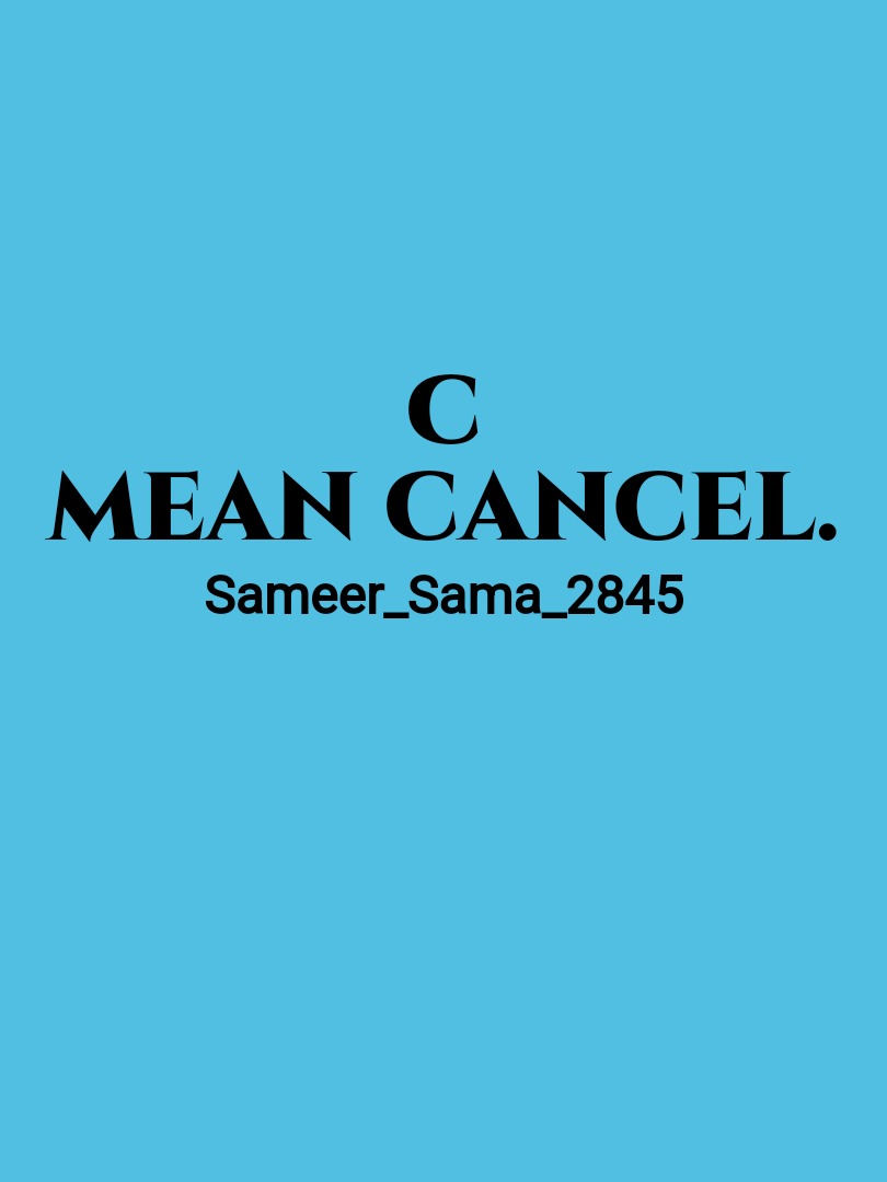C mean cancel. Book
