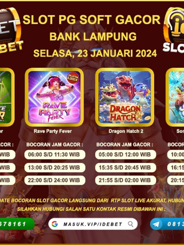 IDEBET : Situs Slot PG Soft Yang Ada Deposit Bank Lampung