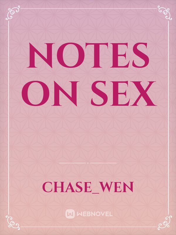 Notes on Sex Book
