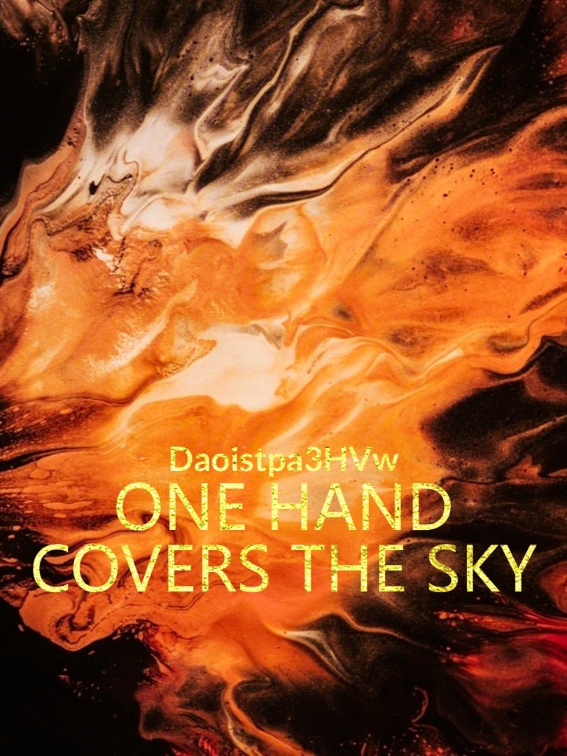 One hand covers the sky
