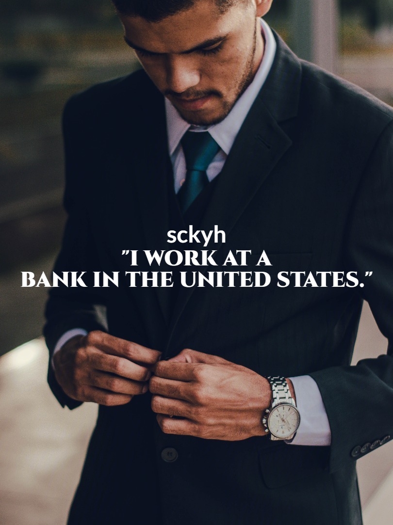 "I work at a bank in the United States." Book